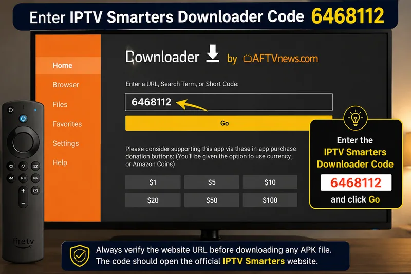 IPTV Smarters Downloader Code 6468112: Working Firestick Code